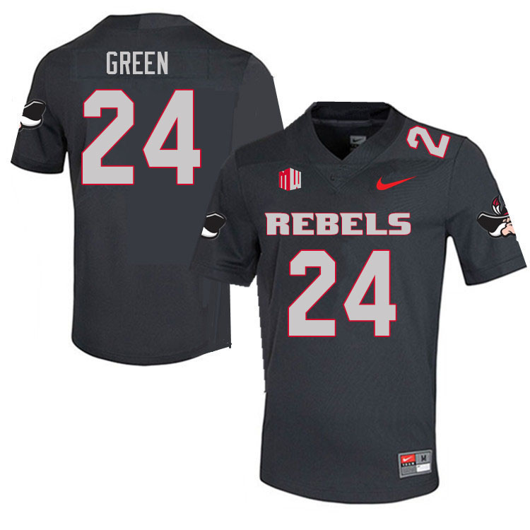 Men #24 Sammy Green UNLV Rebels College Football Jerseys Sale-Charcoal - Click Image to Close